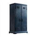 Armadio contenitore a 2 ante blu scuro in acciaio 90 x 45 x 180 cm rettangolare