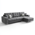 Divano angolare 4 posti grigio in poliestere a L 280 x 170 x 85 cm