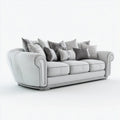 Divano 3 posti grigio chiaro 230 x 100 x 90 cm in velluto di poliestere rettangolare