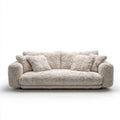 Divano 2 posti beige in pelliccia sintetica di poliestere 170 x 90 x 78 cm