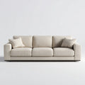 Divano 3 posti beige 220 x 90 x 85 cm in poliestere forma rettangolare