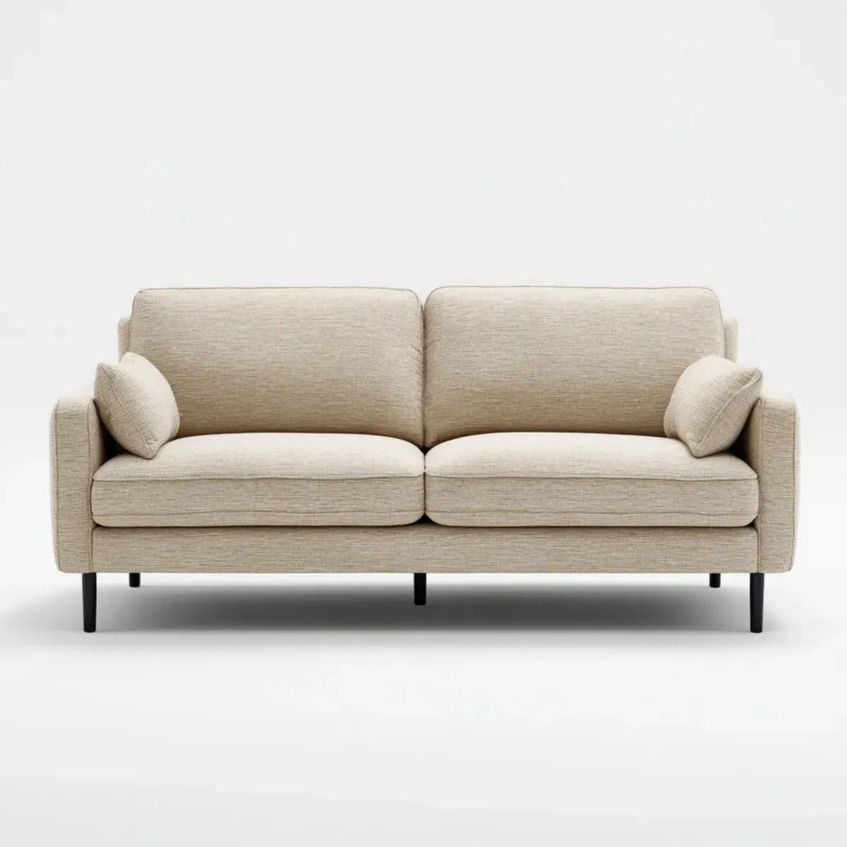 Divano 2 posti beige in poliestere con struttura rettangolare 180 x 85 x 85 cm