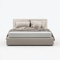 Letto matrimoniale imbottito tortora 180 x 200 cm in poliestere rettangolare