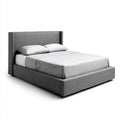 Letto matrimoniale imbottito grigio scuro 160 x 200 cm in poliestere rettangolare
