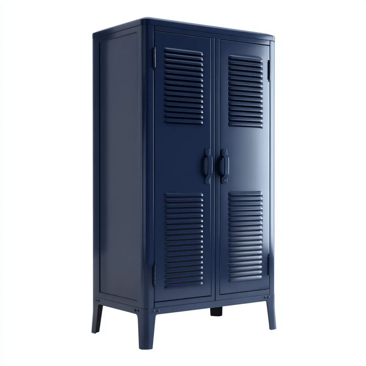 Armadio contenitore a 2 ante blu navy in acciaio 80 x 40 x 110 cm rettangolare