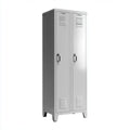 Armadio spogliatoio 2 ante grigio 80 x 40 x 180 cm in acciaio verniciato a polvere rettangolare