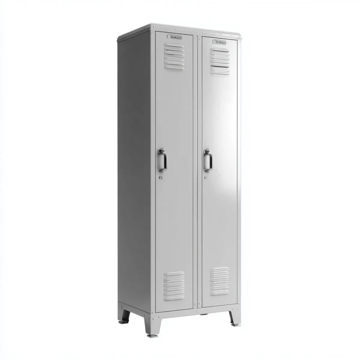 Armadio spogliatoio 2 ante grigio 80 x 40 x 180 cm in acciaio verniciato a polvere rettangolare