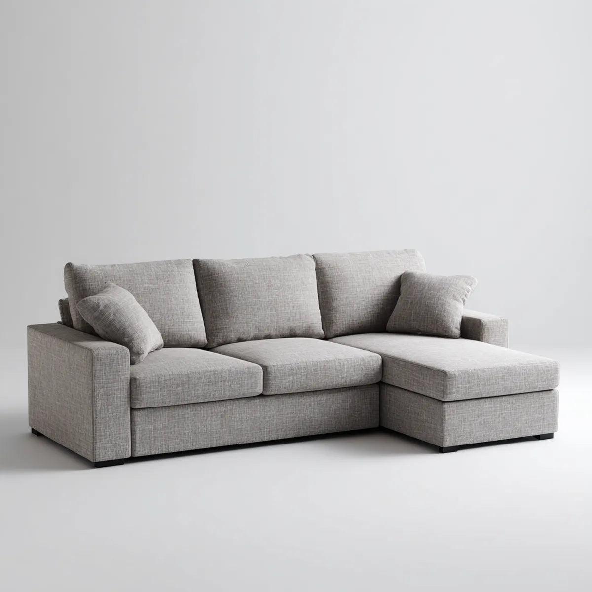 Divano angolare 3 posti grigio in poliestere a L 230 x 150 x 85 cm