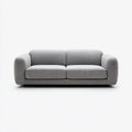 Divano 2 posti grigio 180 x 90 x 80 cm in poliestere forma lineare