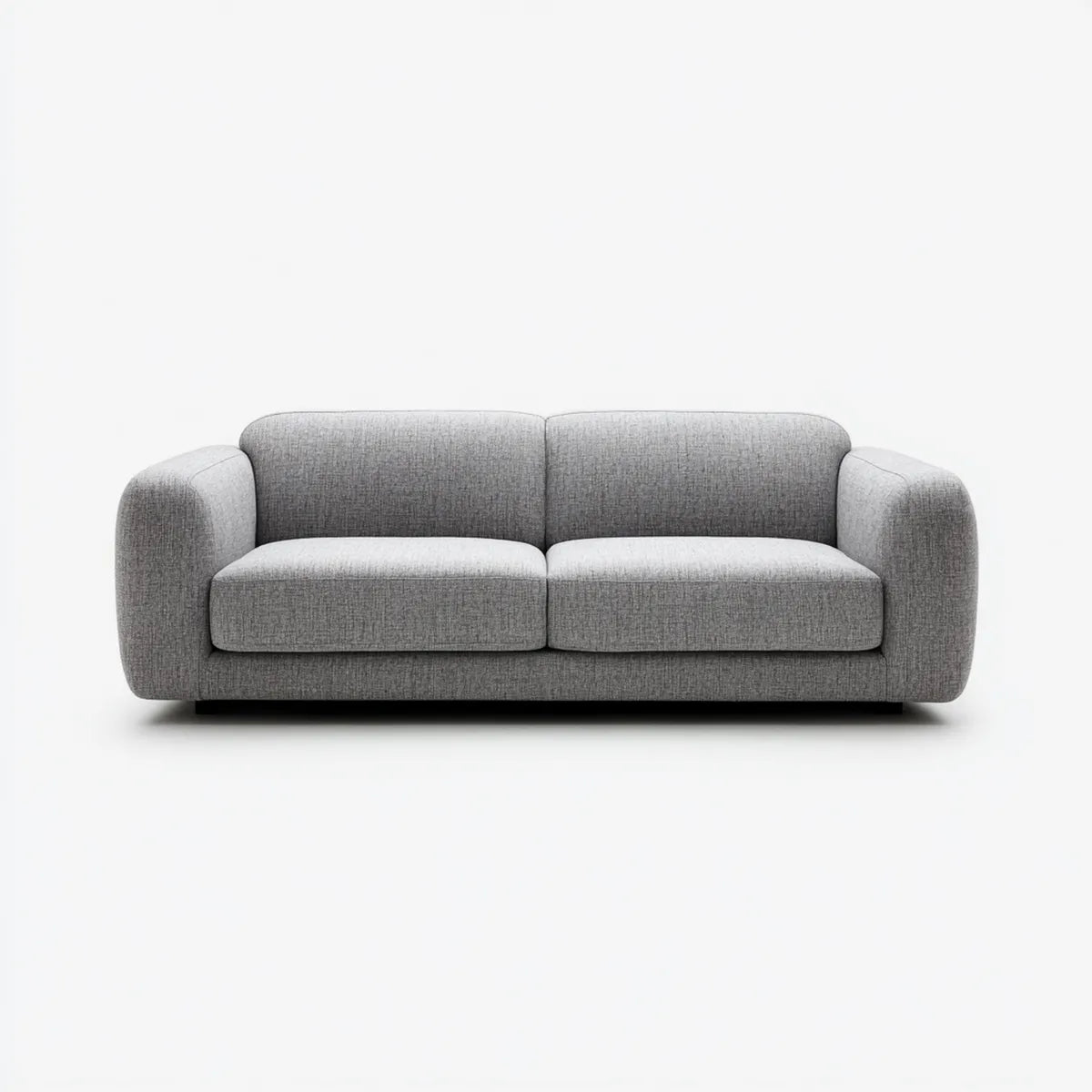 Divano 2 posti grigio 180 x 90 x 80 cm in poliestere forma lineare