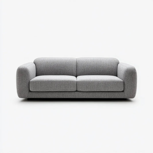 Divano 2 posti grigio 180 x 90 x 80 cm in poliestere forma lineare