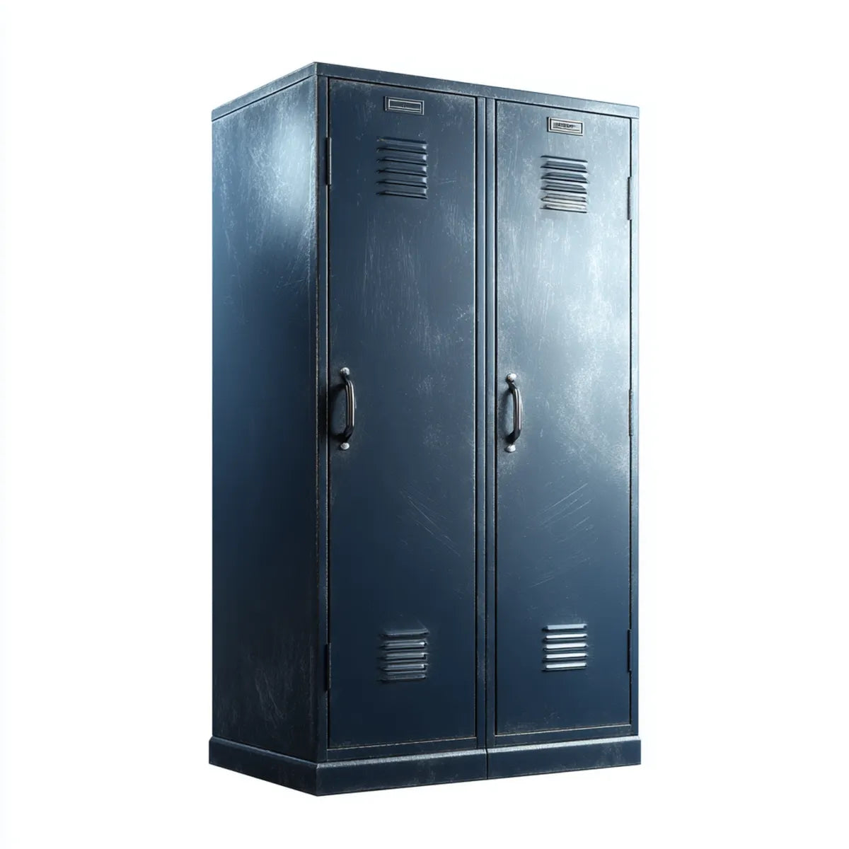 Armadio spogliatoio 2 ante blu scuro in acciaio rettangolare 90 x 45 x 180 cm